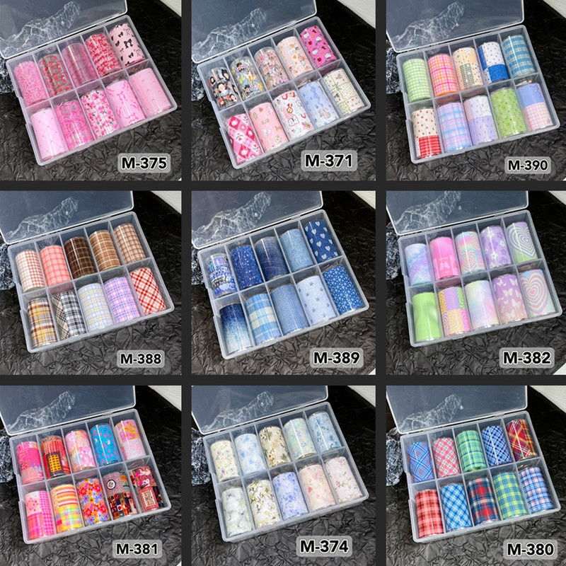 Nail Art Denim - 10 Rollen neues Design, frische Nagelfolien