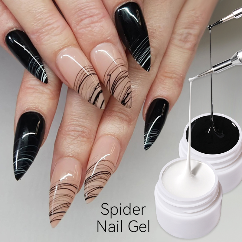 Nail Art Ideas - LILYCUTE 8 ml weiß schwarz silber