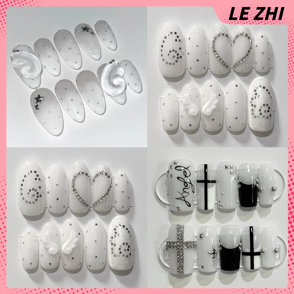 Nail Art Y2K - Y2K Retro Flügel Sterne Glitzer Press