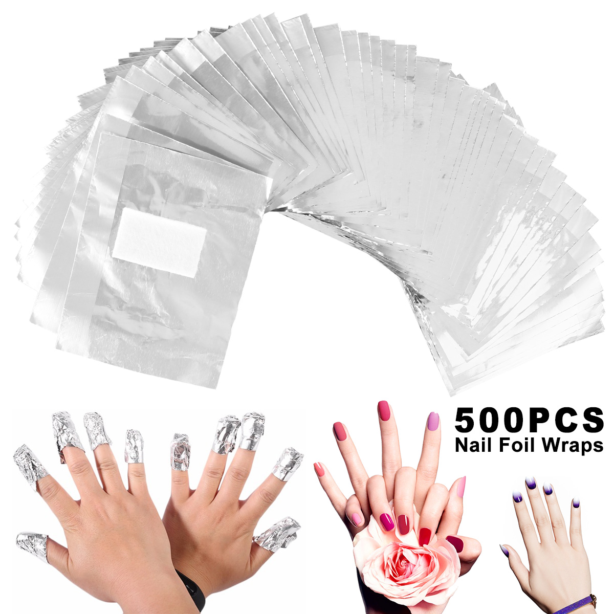 Nail Art Ideas - 500/1000 Stück Aluminiumfolie Gel Nagelentferner Tücher