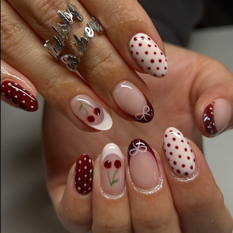 24 Stück Modische Rote French  – Nail Art Red Cherry Bewertung und Preis