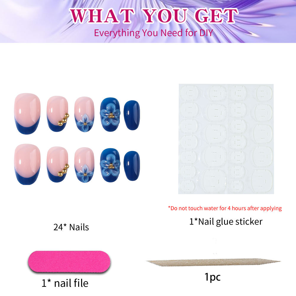 24 Stück Kurze Ovale 3D Gel-Na – Nail Art Ideas Bewertung und Preis