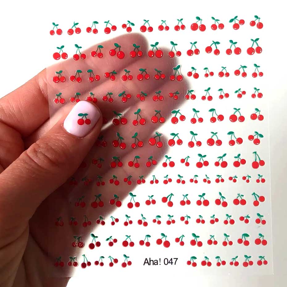 1 Blatt 3D Sweet Cherry Fruit  – Nail Art Red Cherry Bewertung und Preis